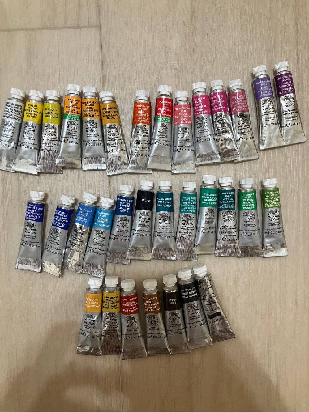Winsor & Newton Professional Watercolour Paint 33 Assorted Colors 5 ml tubes